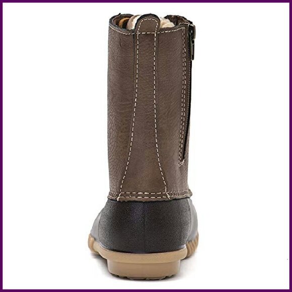 Women's Waterproof Duck Boots Winter Snow Boots Non-Slip Zipper Mid-Calf - Picture 4 of 7